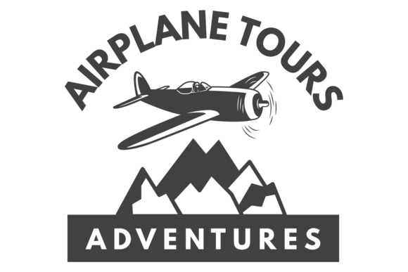 Airplane Tour Travel Logo. Flying Retro