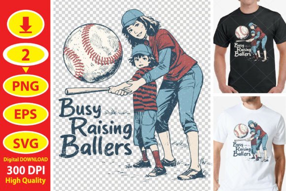 Retro Busy Raising Ballers Png Review