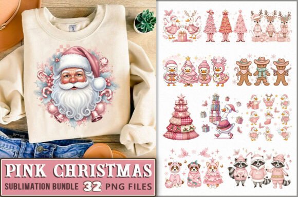 Retro Pink Christmas PNG Bundle Review