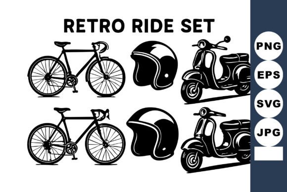 Retro Ride Set Featuring Vintage Bicycle