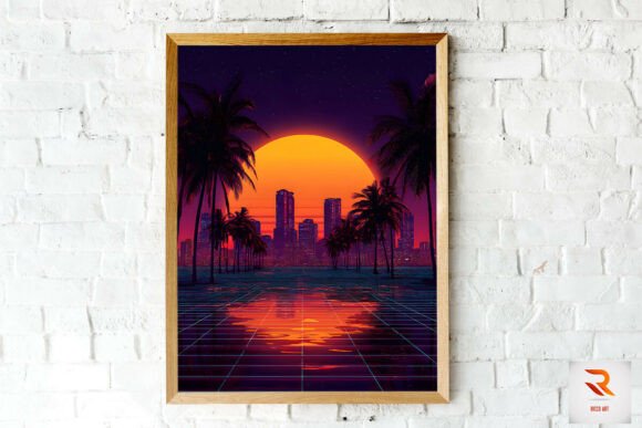Review: 1980s Retro Synthwave City Wall Art Embroidery Design