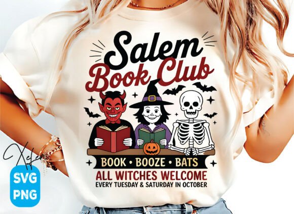 Salem Book Club PNG: A Retro Halloween Embroidery Design Review