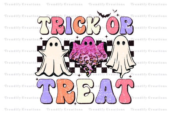 Trick or Treat Cute Ghost Png, Retro Gho