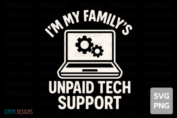 Unpaid Tech Support Laptop Design SVG
