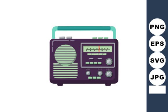 Vintage Portable Radio with Dials and Handle