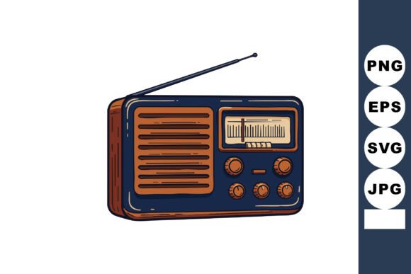 Vintage Radio Device with Antenna Embroidery Design Review